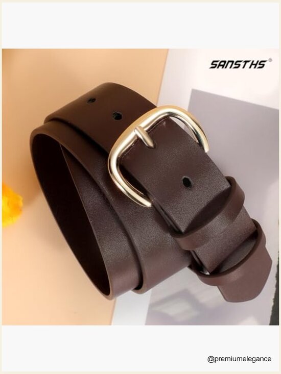 Women Pu Leather Belt for Jeans Pants Dresses Waist Belt with Buckle main image 5